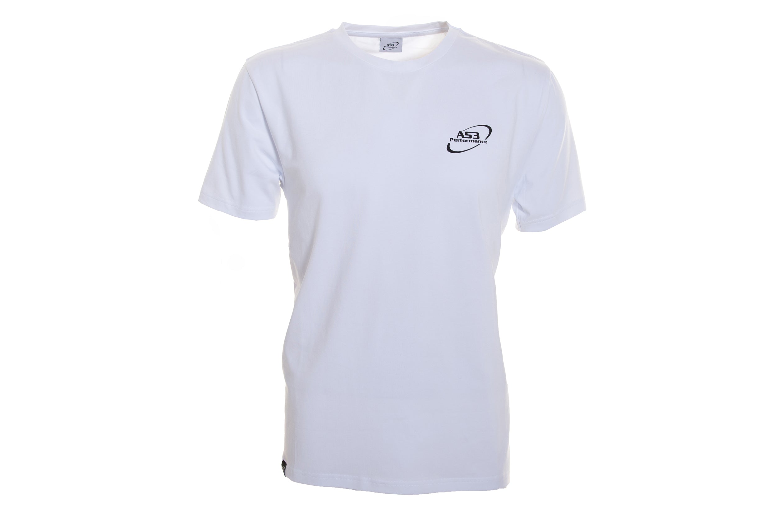 AS3 Performance White Regular Fit Crew Neck Stretch T-Shirt for Daily & Sports Use