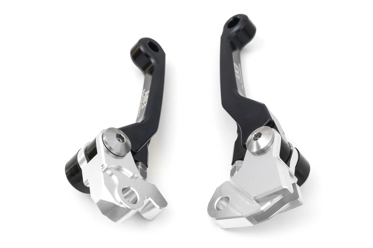 AS3 High - Performance Front Brake and Clutch Flexible Pivot Levers in Black for Kawasaki KX 65 (2000 - 2024), KX 85 (2001 - 2025), KX 100 (2001 - 2021) and KX 112 (2022 - 2025)