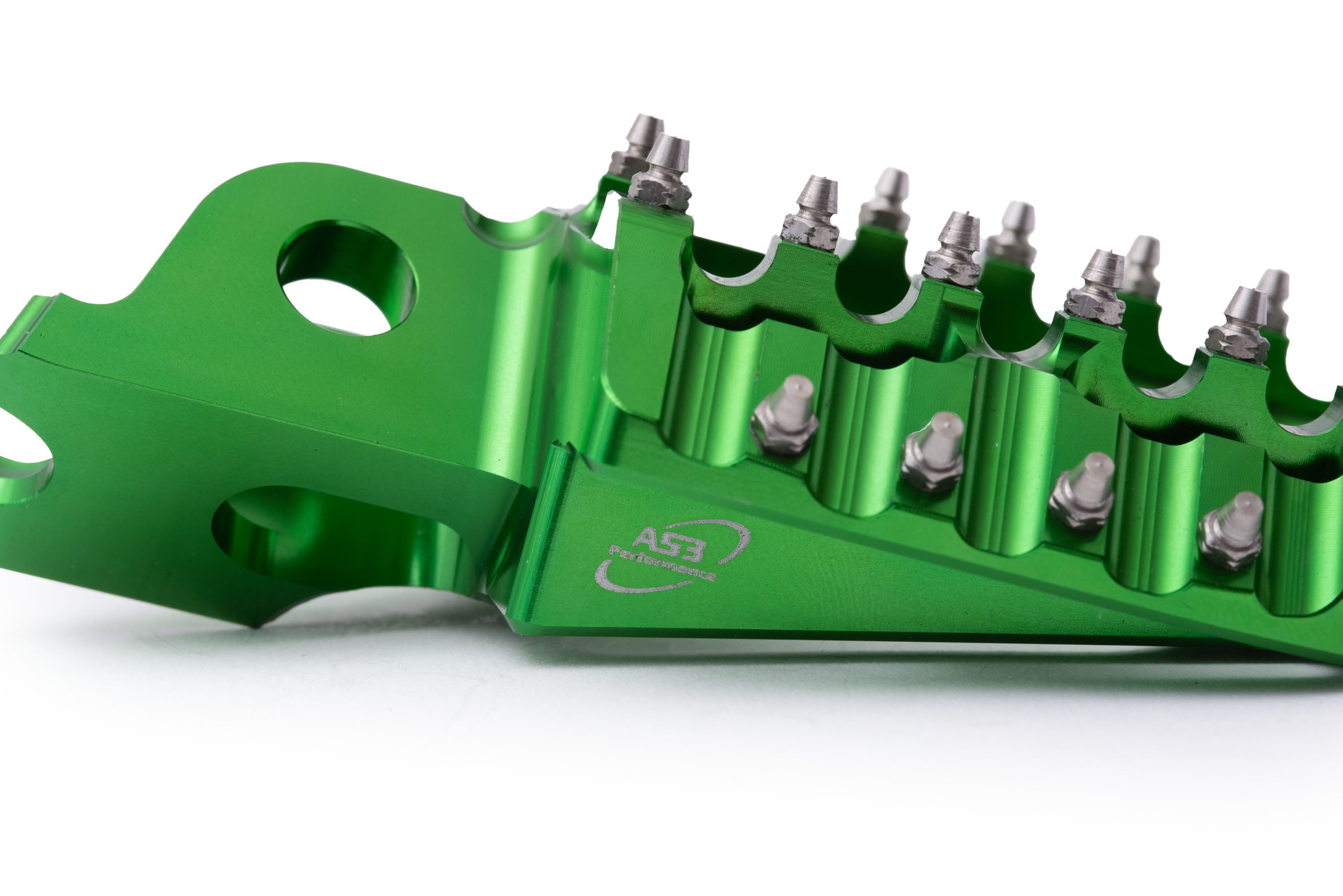 AS3 Performance Extra Large Green Foot Pegs for Kawasaki KX 250 F (2006 - 2024) and KX 450 F (2006 - 2023) - High - Performance Motorcycle Accessories