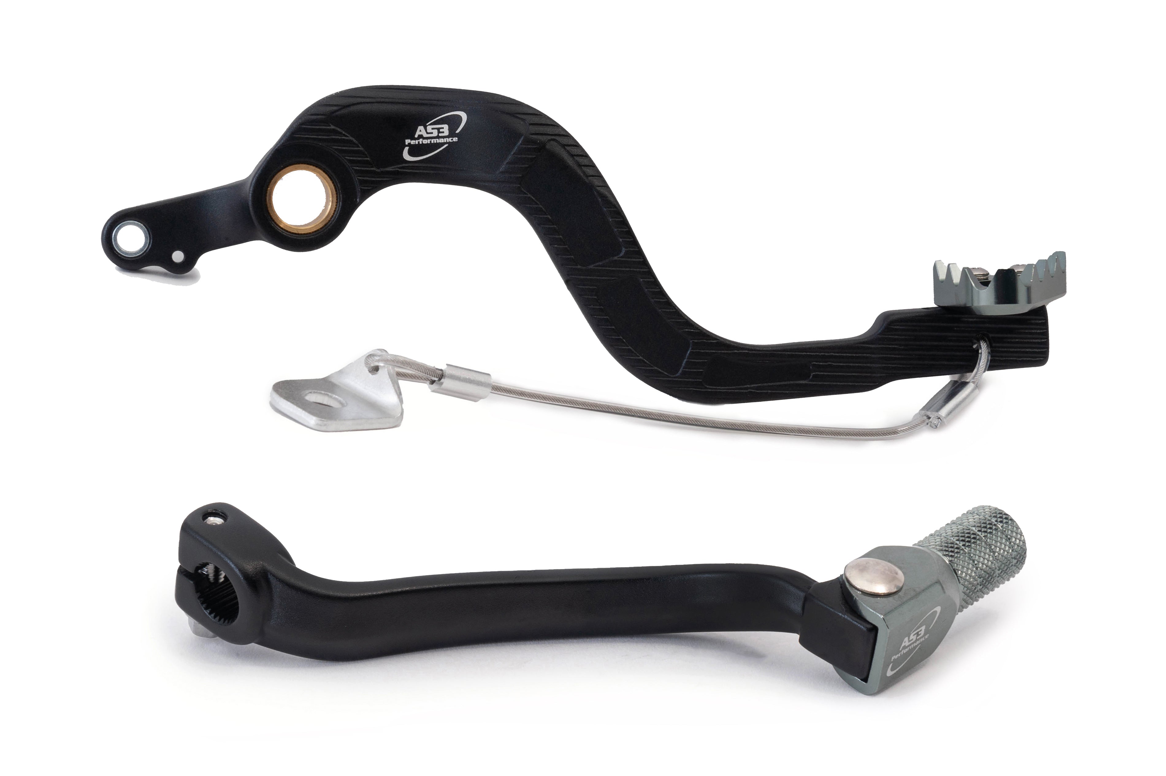 2004 - 2008 Honda CR 125 High - Performance AS3 Factory Series Forged Rear Brake Pedal and Gear Lever in Sleek Black Finish