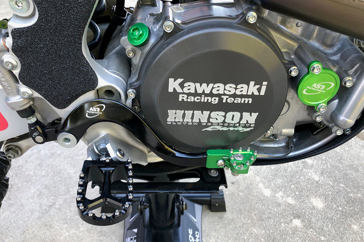 2016 - 2025 Kawasaki KX 450 F and 2022 - 2025 Kawasaki KX 450 X AS3 Performance Forged Green Gear Lever and Rear Brake Pedal for Motorcycle