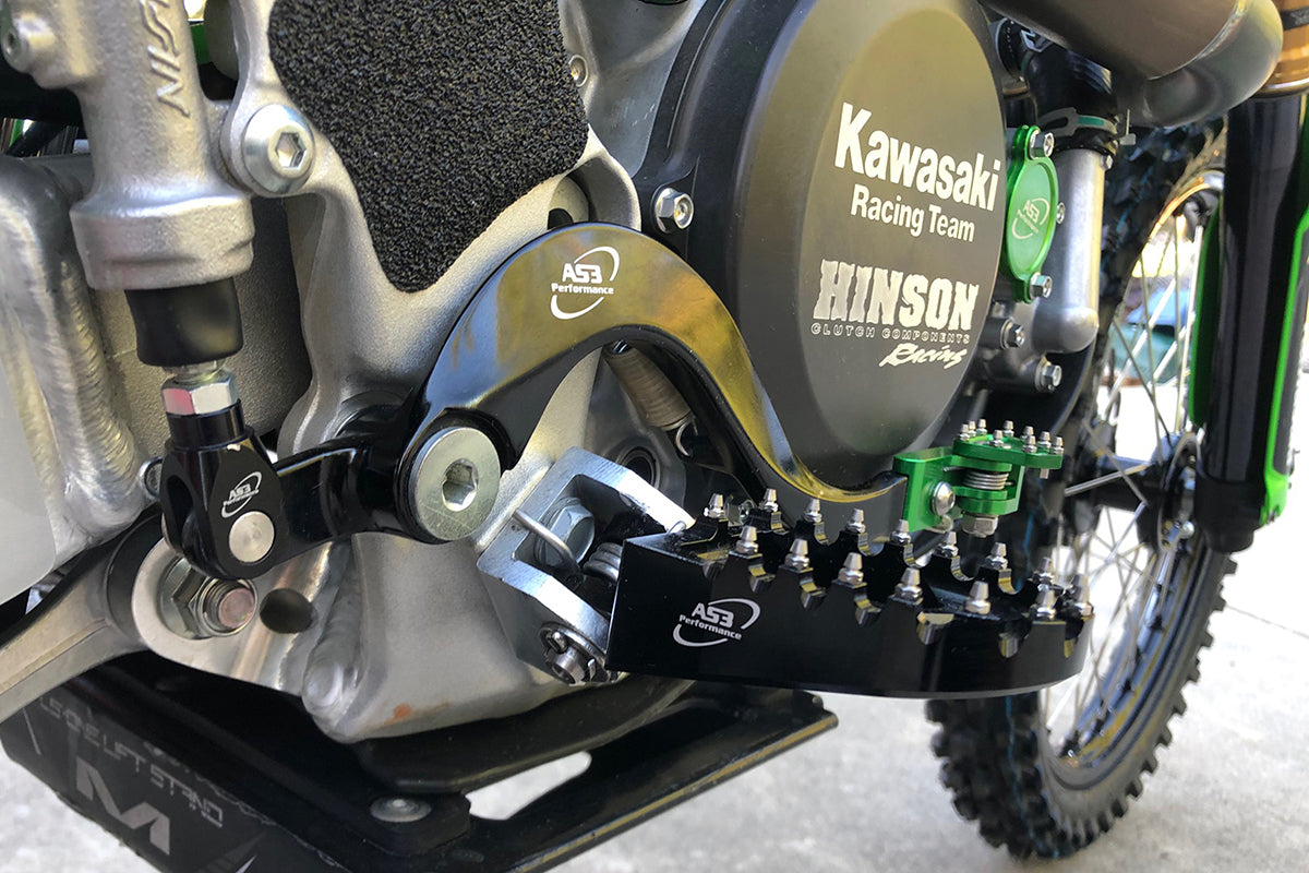 2016 - 2025 Kawasaki KX 450 F and 2022 - 2025 Kawasaki KX 450 X AS3 Performance Forged Green Gear Lever and Rear Brake Pedal for Motorcycle