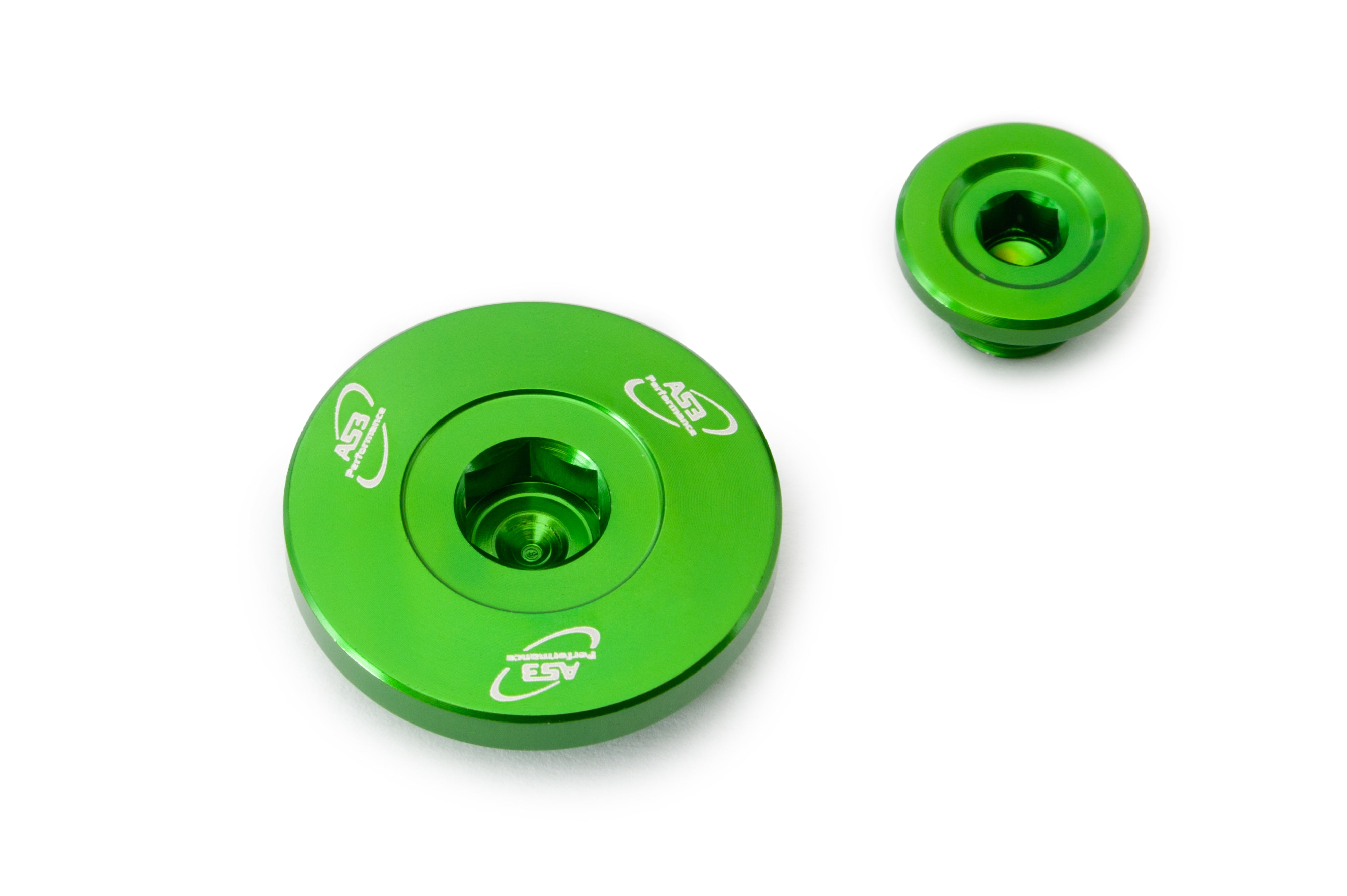 KAWASAKI KX 250 F 2011-2019 KX 450 F 2009-2018 KLX 450 R 2008-2016 AS3 ALUMINIUM ENGINE PLUG KIT GREEN