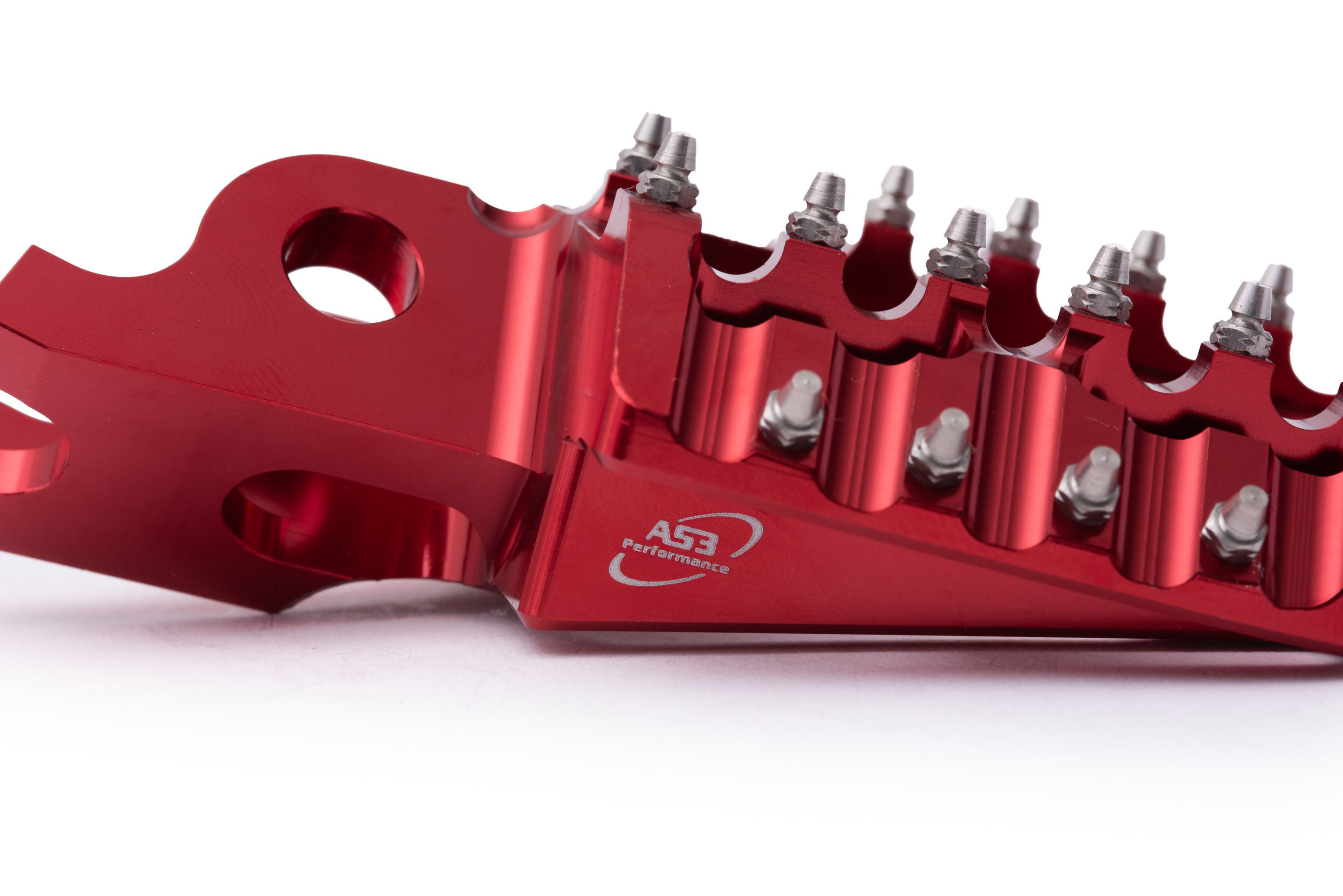 AS3 Performance Extra Large Red Foot Pegs for Honda CR 125 (2002 - 2008), CR 250 (2002 - 2008), CRF 150 (2007 - 2025), CRF 250 (2004 - 2025), CRF 300 (2021 - 2024), and CRF 450 (2002 - 2025)