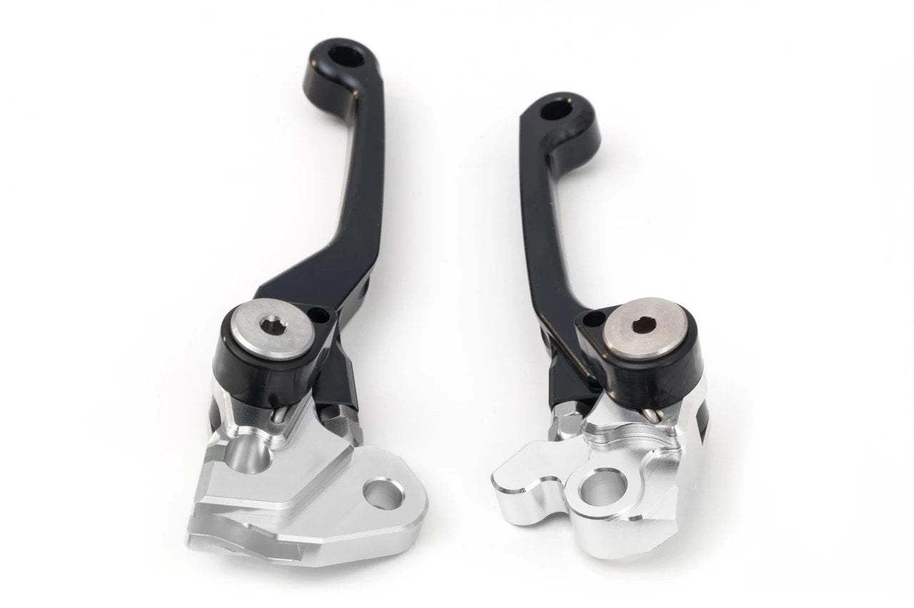 AS3 High - Performance Front Brake and Clutch Flexible Pivot Levers in Black for Kawasaki KX 65 (2000 - 2024), KX 85 (2001 - 2025), KX 100 (2001 - 2021) and KX 112 (2022 - 2025)