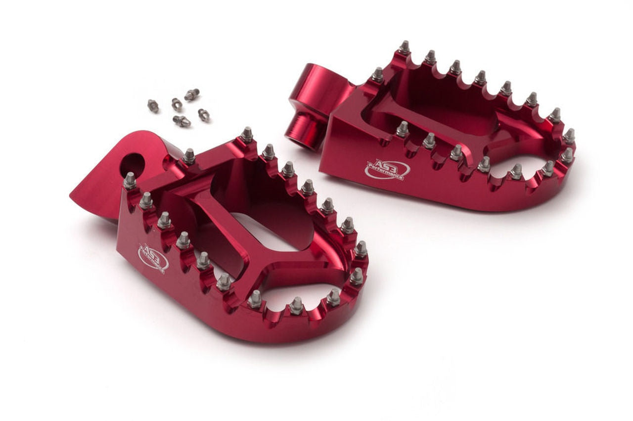 FANTIC XX 125 & XX 250 (2021 - 2025) AS3 Racing Red Wide Foot Pegs