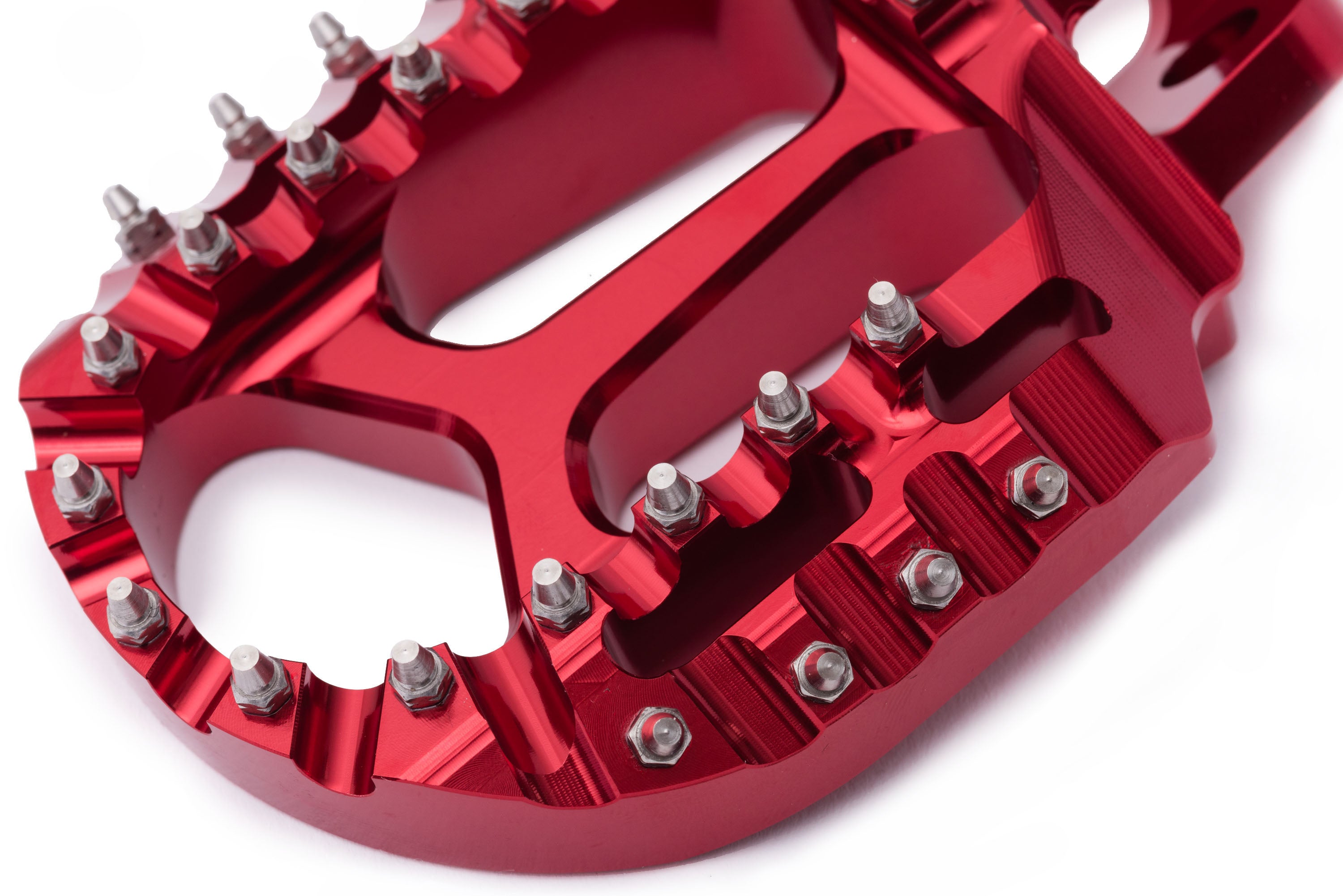 AS3 Performance Extra Large Red Foot Pegs for Honda CR 125 (2002 - 2008), CR 250 (2002 - 2008), CRF 150 (2007 - 2025), CRF 250 (2004 - 2025), CRF 300 (2021 - 2024), and CRF 450 (2002 - 2025)