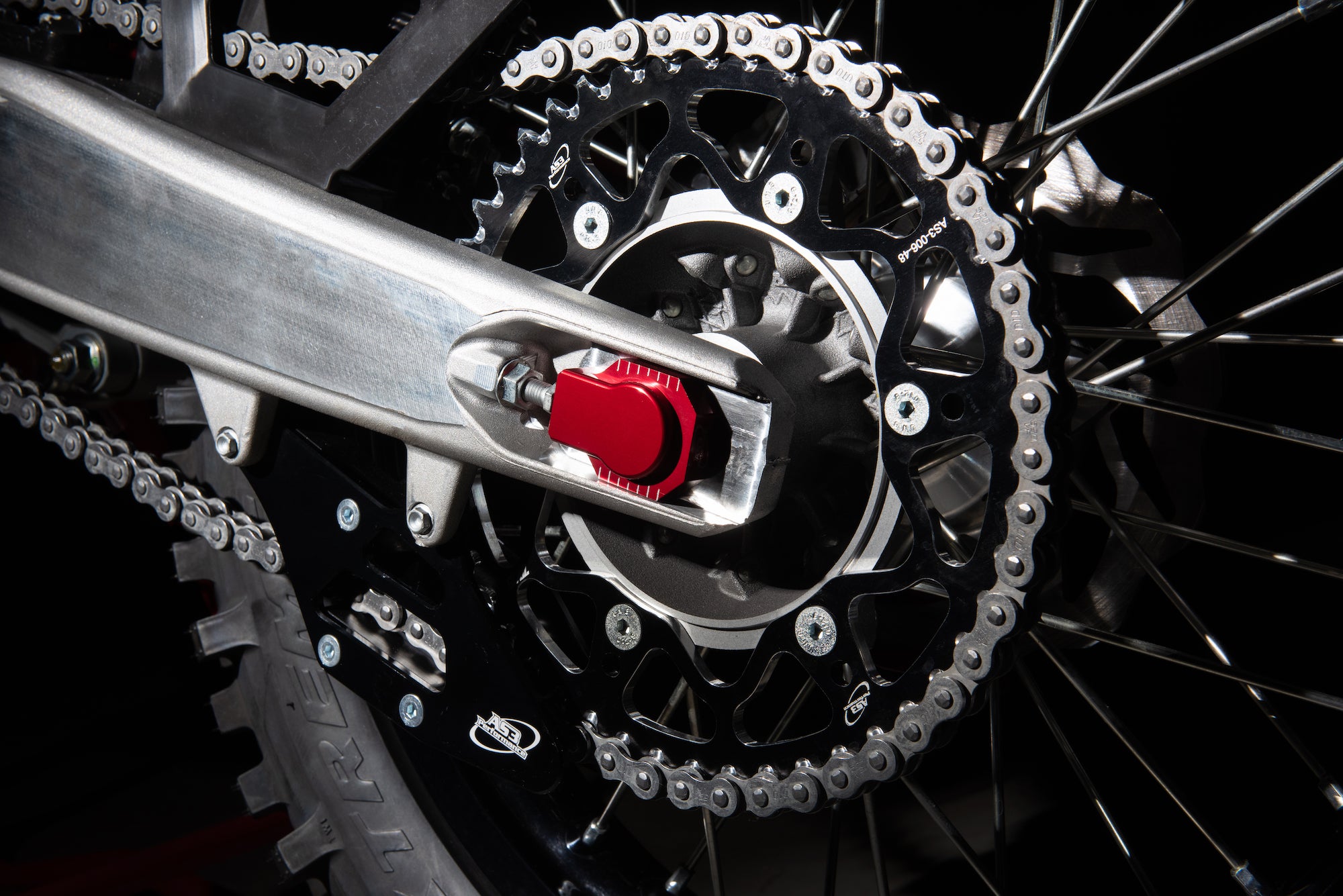 High - Performance AS3 7075 Aluminium Rear Sprocket 49T Black for Gas Gas EC 125, EC 200, EC 250, EC 300 Models from 1997 - 2020