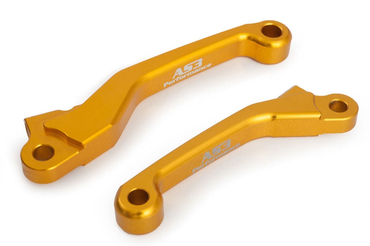 AS3 Performance Yellow Front Brake and Clutch Replacement Flexible Pivot Levers for Motorcycles